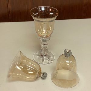 Home Interiors And Gift Retired Amber Glass candle holder Votive Cups